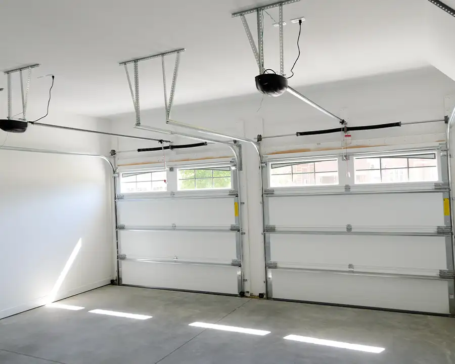 Concrete flatwork services, smoothed concrete floor in 2 car garage of residential home - Belleville, IL